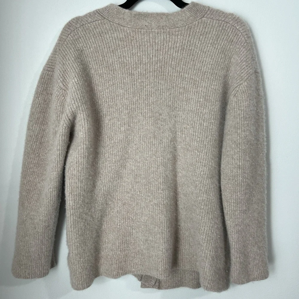 Quince Sweater Women's M Mongolian Cashmere 2.0 Oversized Boyfriend Cardigan Tan